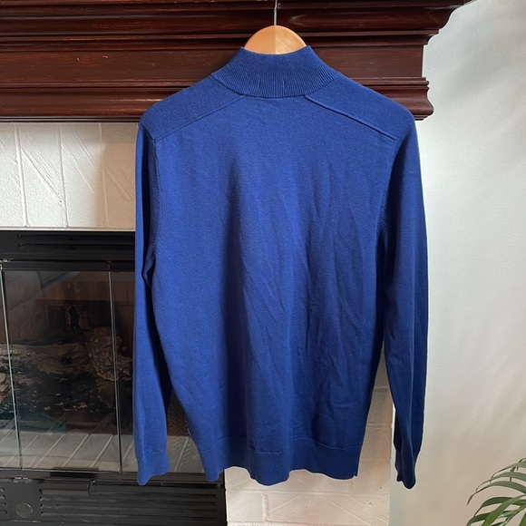 BOSS Hugo Boss Quarter-Zip Wool-Blend Sweater in Dark Blue M O1 - Picture 2 of 7